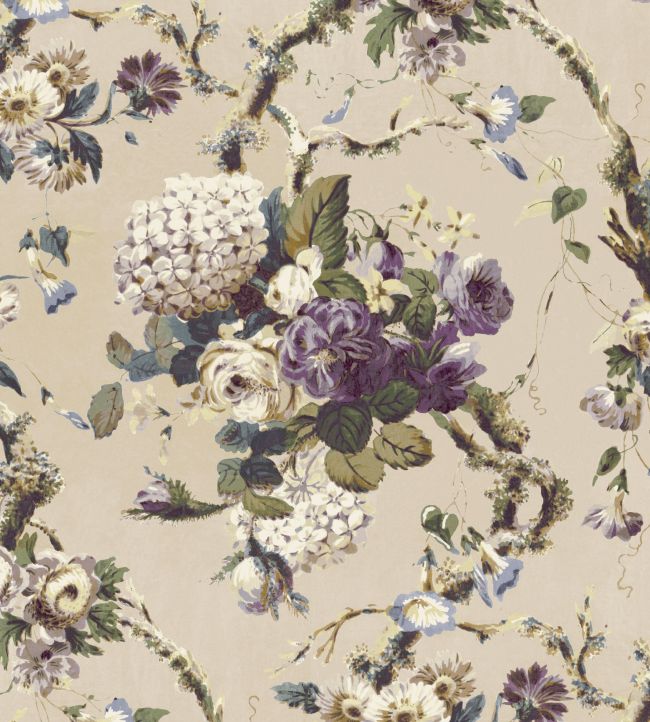 V&A Georgette Fabric by Arley House Violet