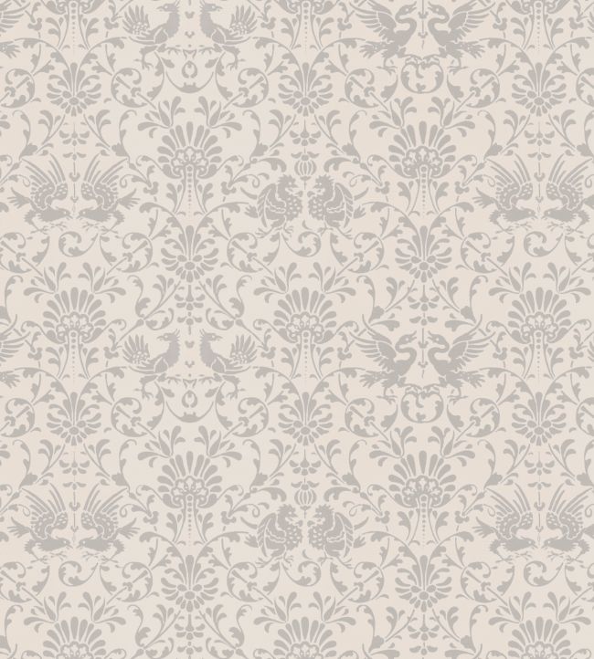 V&A Heraldic Birds Fabric by Arley House Beige