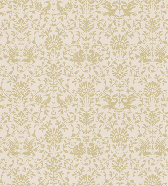 V&A Heraldic Birds Fabric by Arley House Gold