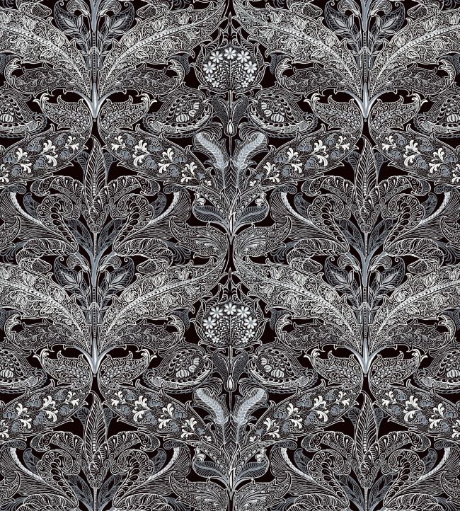 V&A Lacewing Fabric by Arley House Jet Black