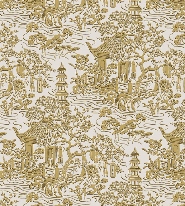 V&A Pagoda Fabric by Arley House Gold