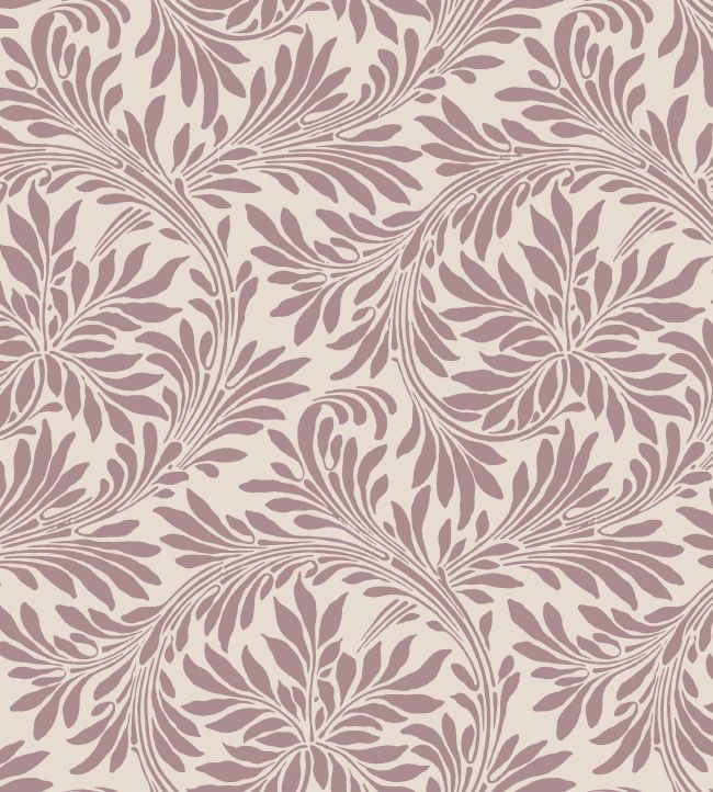 V&A Rolling Leaves Fabric by Arley House Pink