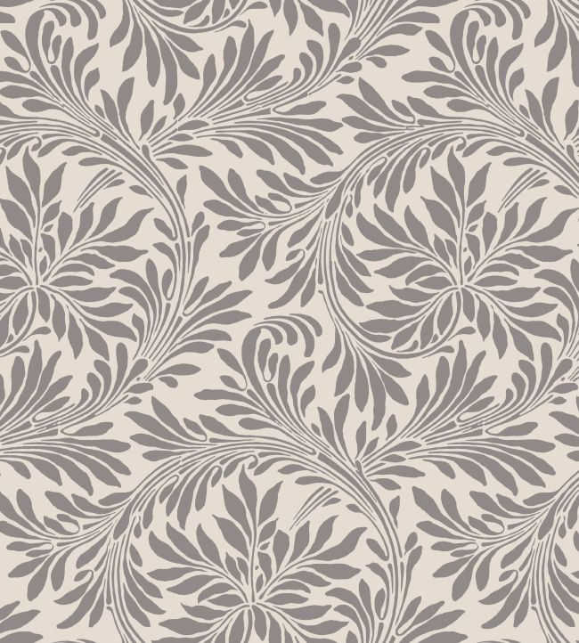 V&A Rolling Leaves Fabric by Arley House Taupe