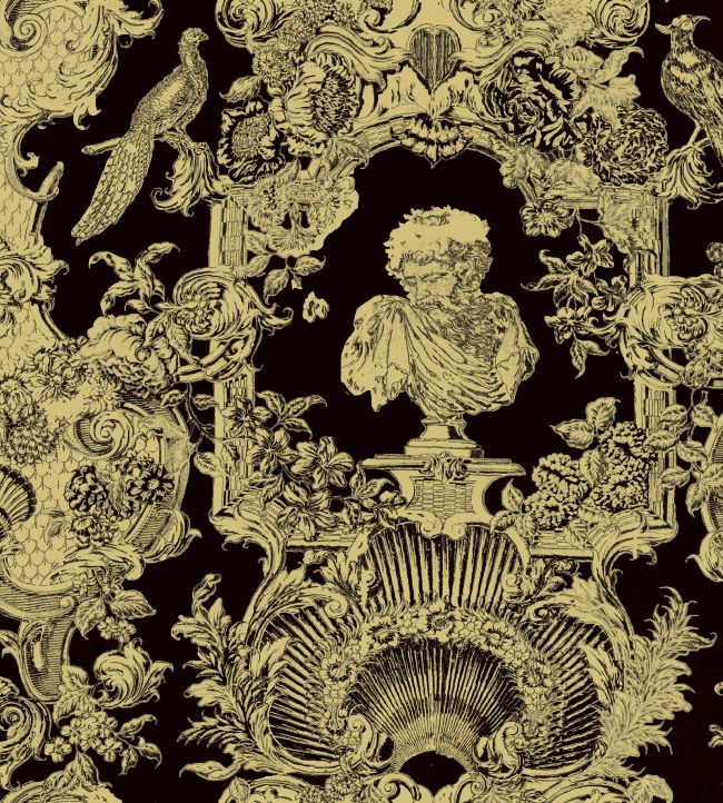 V&A Romano Fabric by Arley House Charcoal