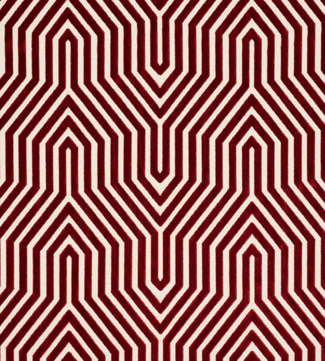 Vanderbilt Velvet Fabric by Schumacher Garnet