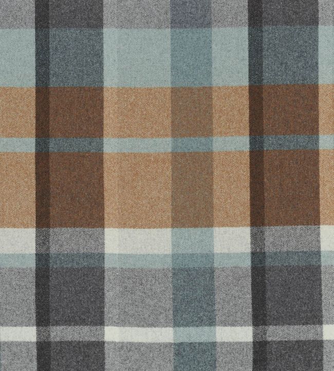 Vanoise Fabric by Casamance Ocre Bleu Nordique