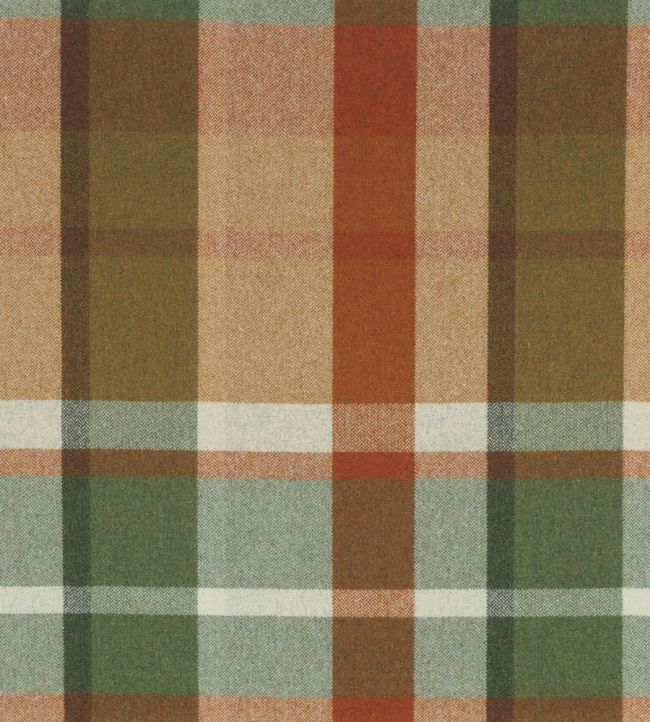 Vanoise Fabric by Casamance Orange Brule Vert Irlandais