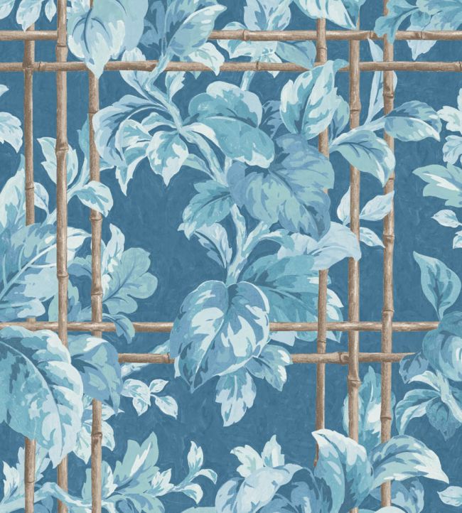 Verdant Trellis Wallpaper by Woodchip & Magnolia Denim Blue