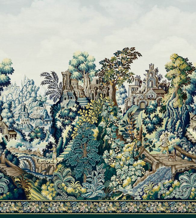 Verdure Tapestry Mural by Cole & Son Viridian