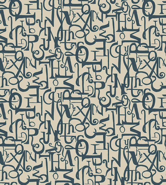 Verso Wallpaper by Tres Tintas Azul oscuro