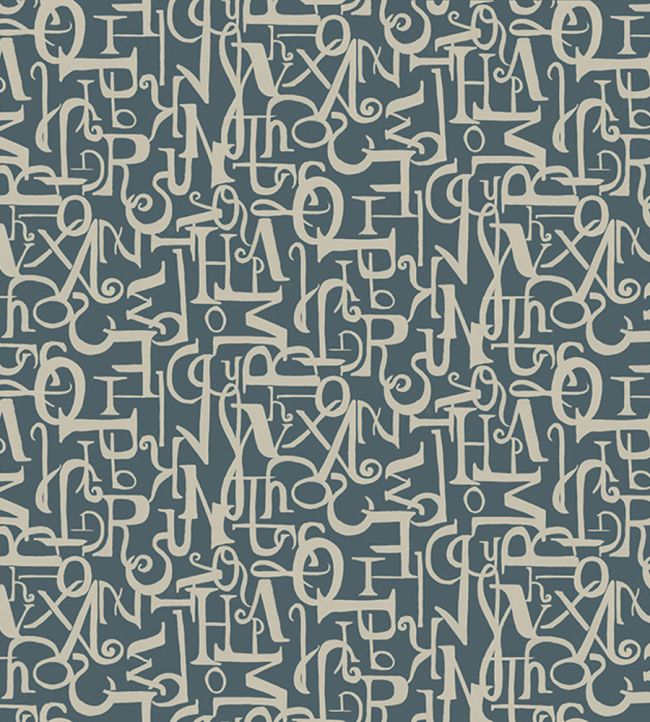 Verso Wallpaper by Tres Tintas Azul oscuro