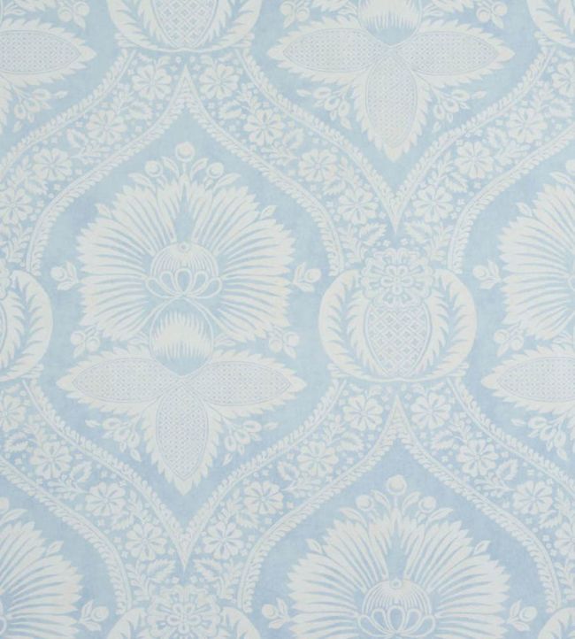 Villandry Damask Print Wallpaper by Schumacher Blue