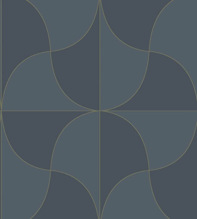 Virevolte Wallpaper by Casadeco Bleu Marine