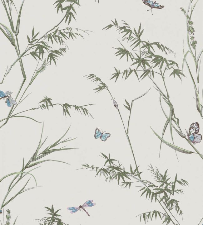 Virginia Wallpaper by Thibaut Beige and Sage