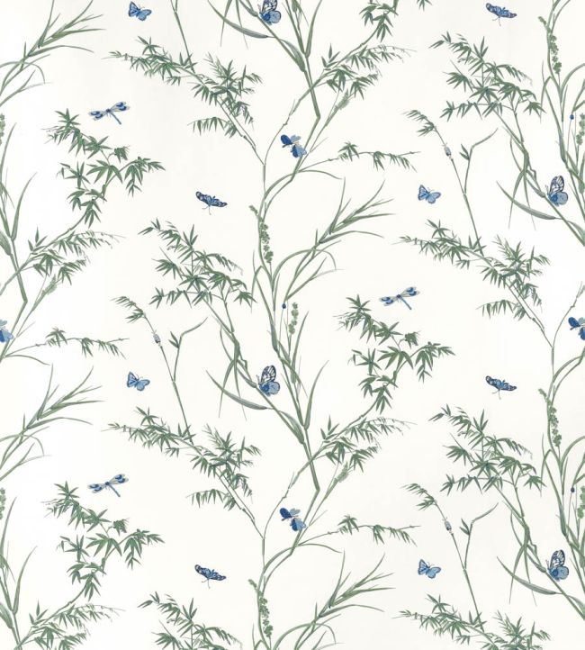 Virginia Fabric by Thibaut Blue and Green