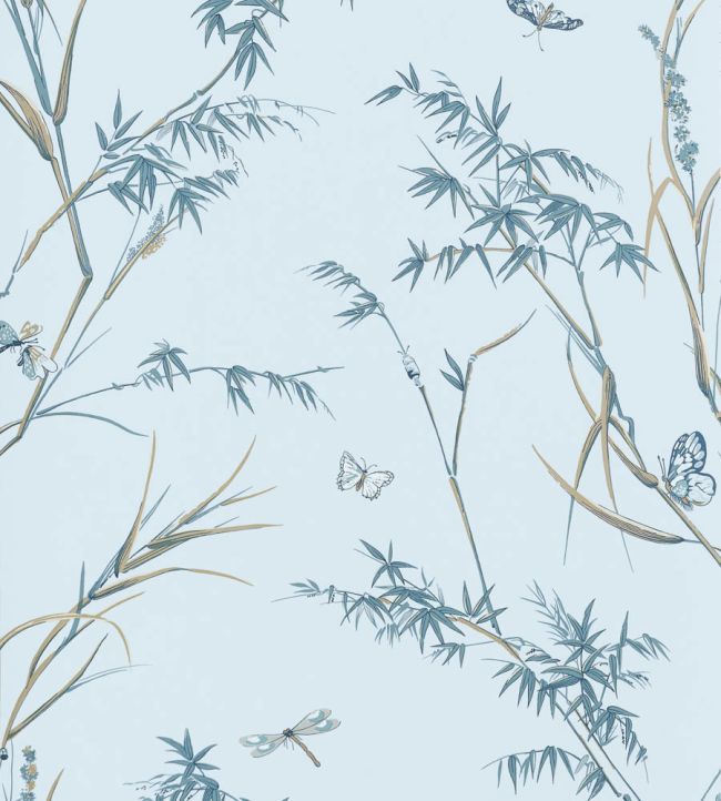Virginia Wallpaper by Thibaut Spa Blue