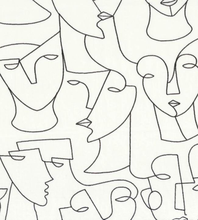 Visage Fabric by Camengo Black & White