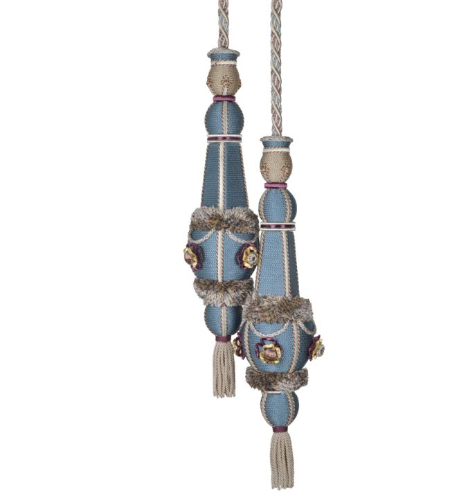 Volanges Double Tassels Tieback Trimming by Houles Blue Nattier