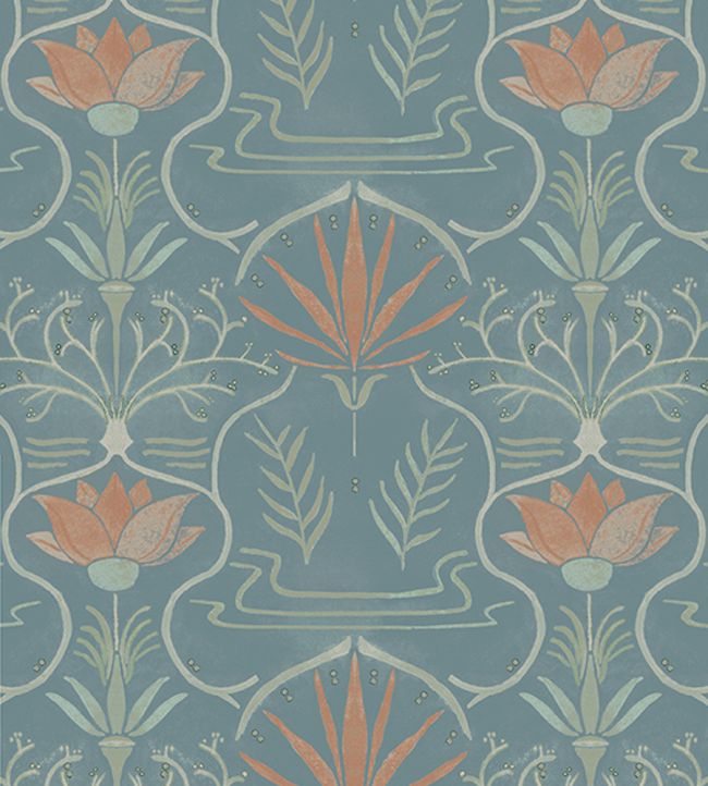 Voysey Wallpaper by Tres Tintas Light blue