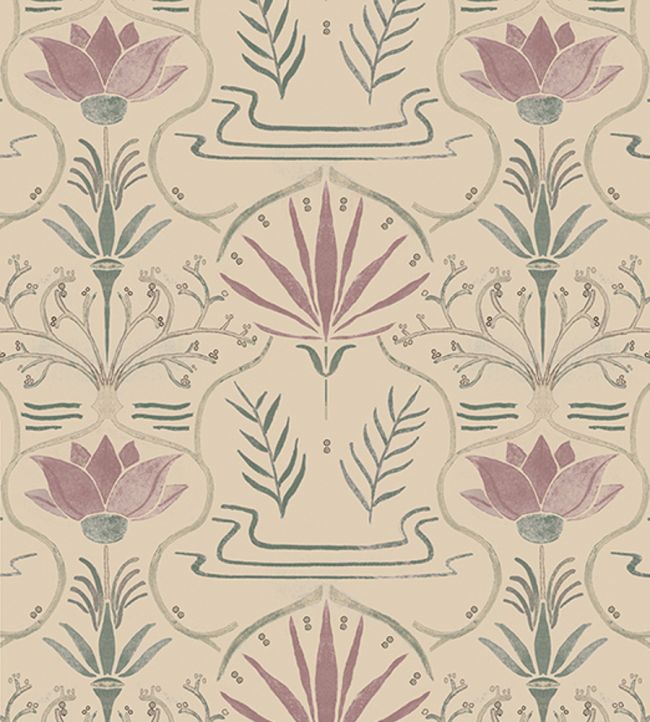 Voysey Wallpaper by Tres Tintas Pink