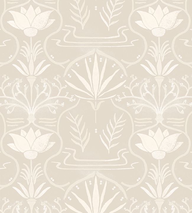 Voysey Wallpaper by Tres Tintas Beige