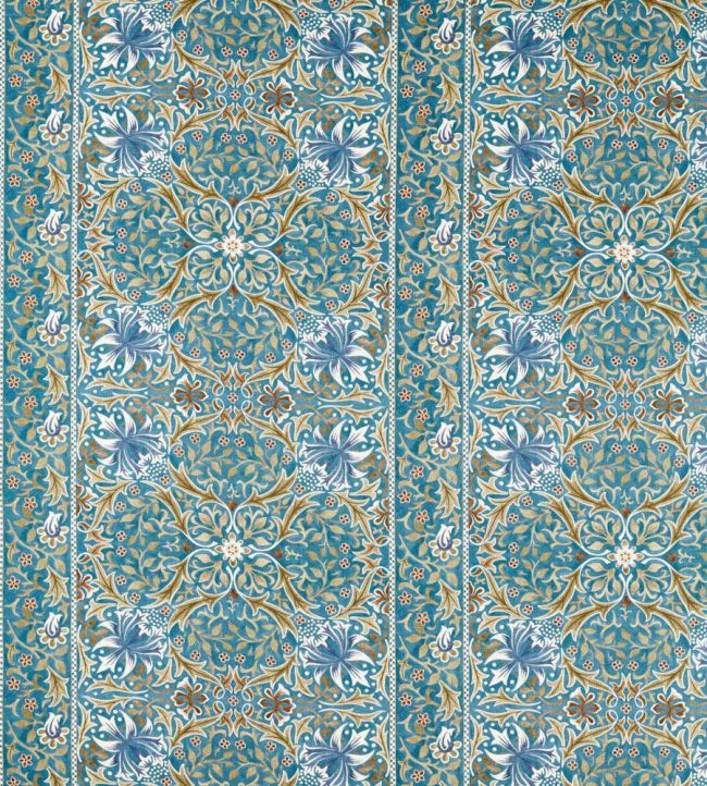 Walthamstow Fabric by Morris & Co Teal/Ochre