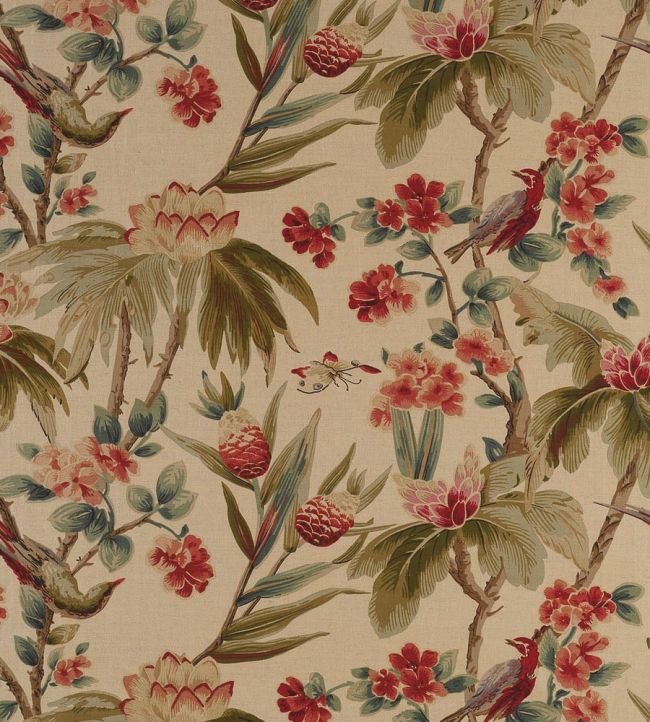 Bird & Blossom Fabric by Warwick Antique