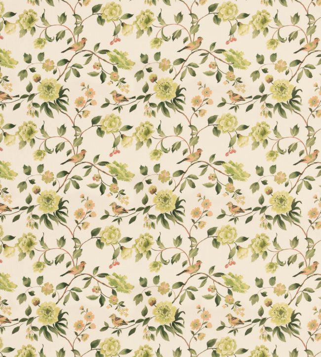 Watercolour Bird Fabric by George & Minnie Emerald