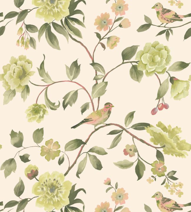 Watercolour Bird Wallpaper by George & Minnie Emerald