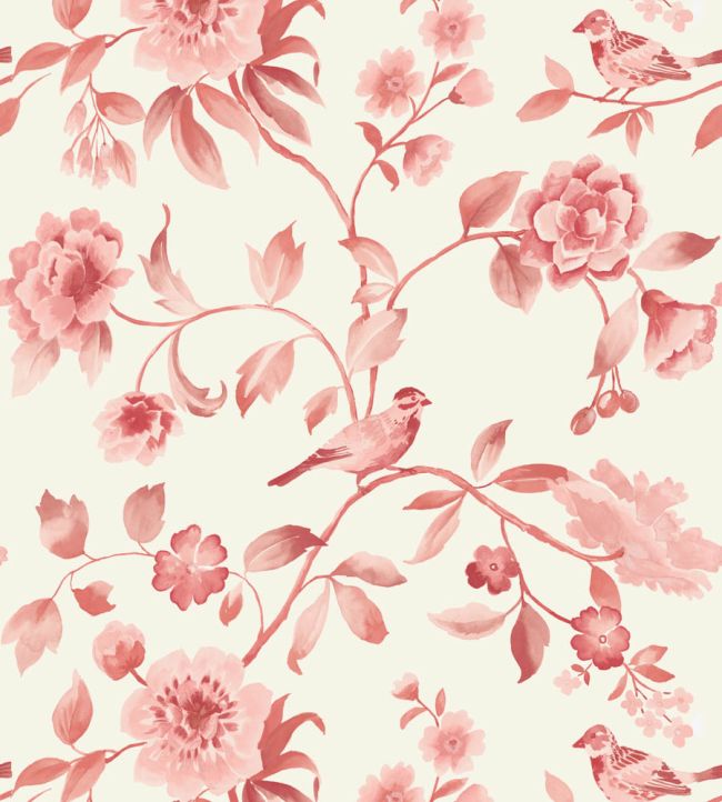 Watercolour Bird Wallpaper by George & Minnie Raspberry