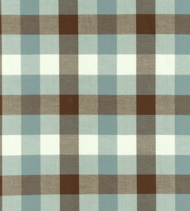 Watercolour Check Fabric by Ian Mankin Brown/Mist