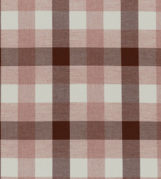 Watercolour Check Fabric by Ian Mankin Brown/Pink