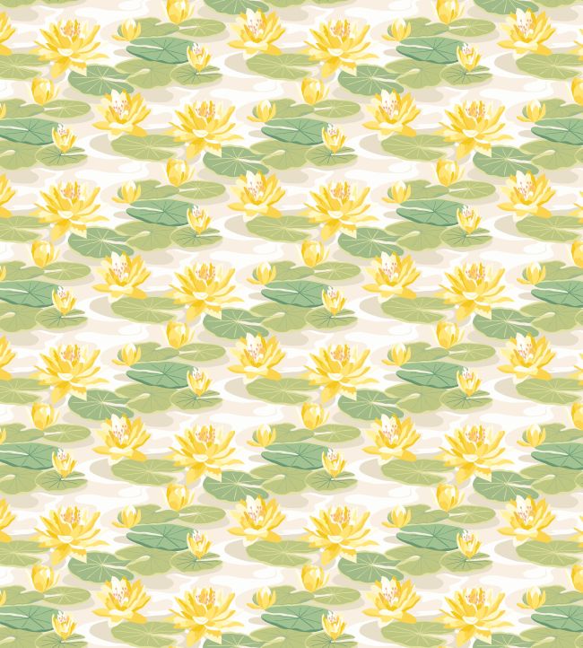 Waterlily Wallpaper by Ohpopsi Linen & Amber