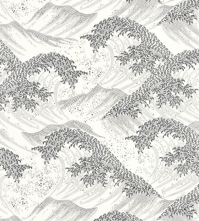 Waves Wallpaper by Caselio Blanc Noir