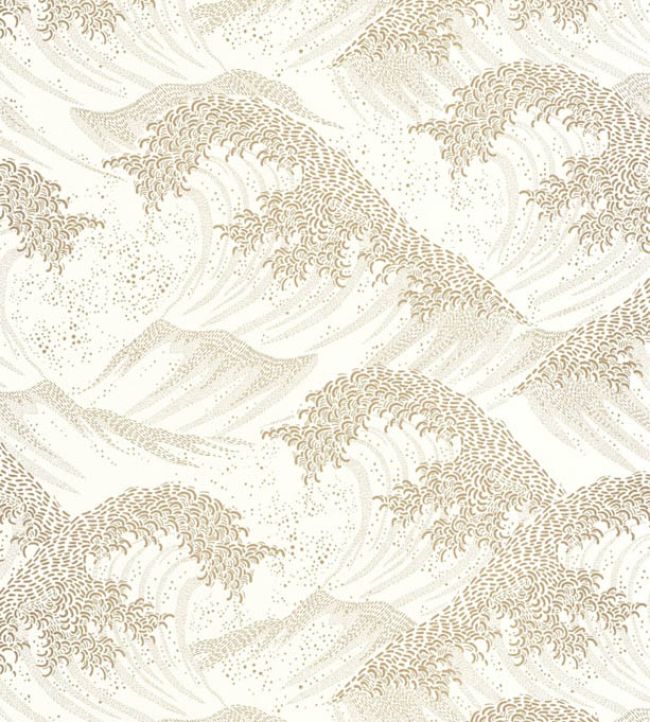 Waves Wallpaper by Caselio Blanc Or