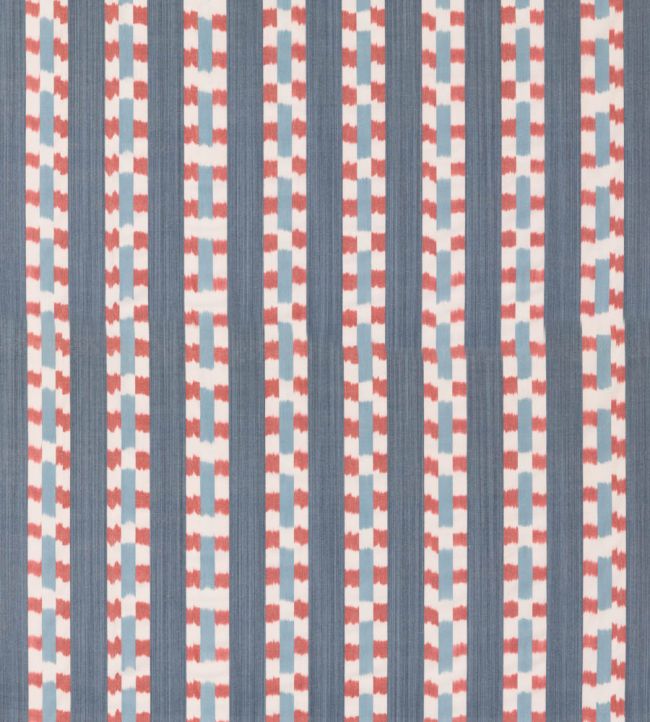 Wayfarer Stripe Fabric by Mulberry Home Blue/Red