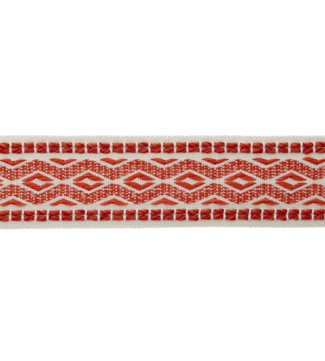 Westport Diamond Border Trimming by Samuel & Sons Red Coral
