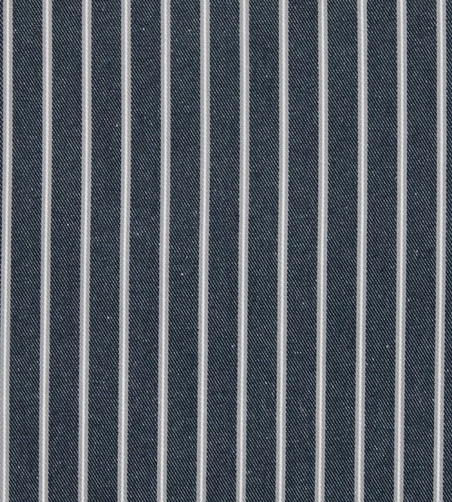 Weymouth Stripe Fabric by Ian Mankin Dark Navy/Grey