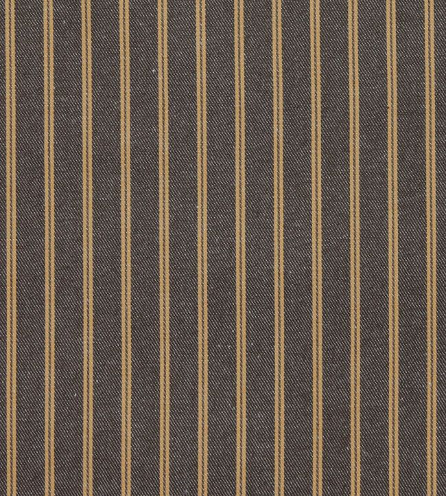 Weymouth Stripe Fabric by Ian Mankin Mocha/Mustard