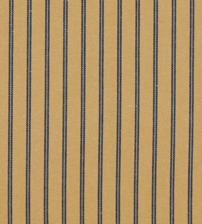 Weymouth Stripe Fabric by Ian Mankin Mustard/Dark Navy