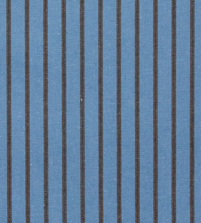 Weymouth Stripe Fabric by Ian Mankin Slate Blue/Mocha