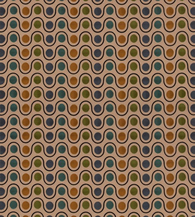 Wicket Fabric by Mulberry Home Green/Blue