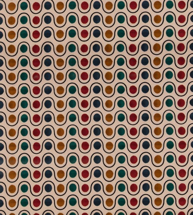 Wicket Fabric by Mulberry Home Teal/Red