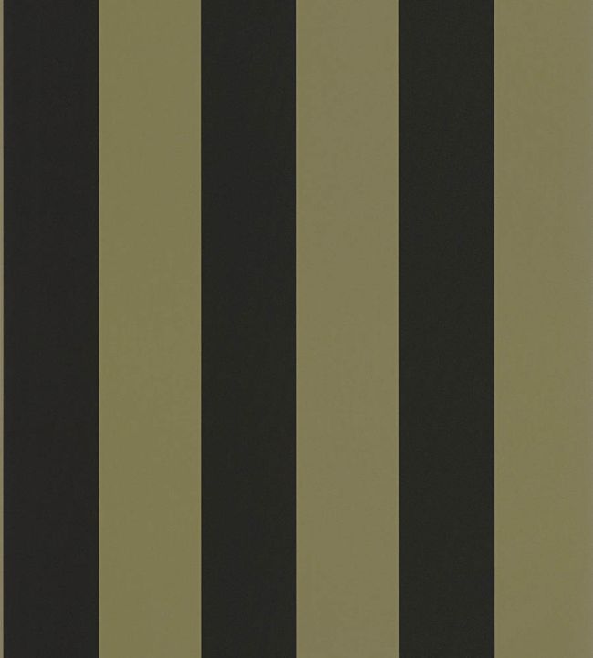 Wide Lines Wallpaper by Caselio Vert Olive Noir