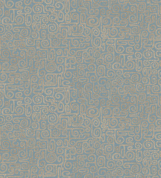 Wiggleton Wallpaper by Josephine Munsey Blue and Orange