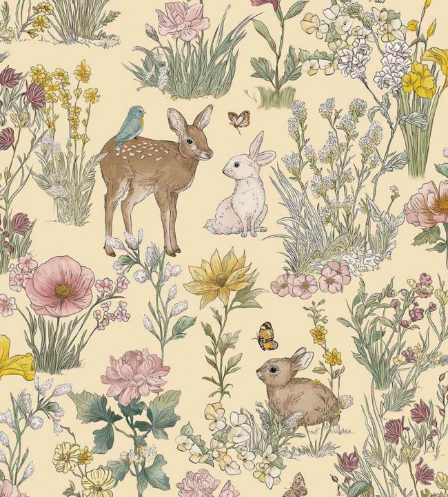 Wonderland Wallpaper by Eijffinger Clotted Cream
