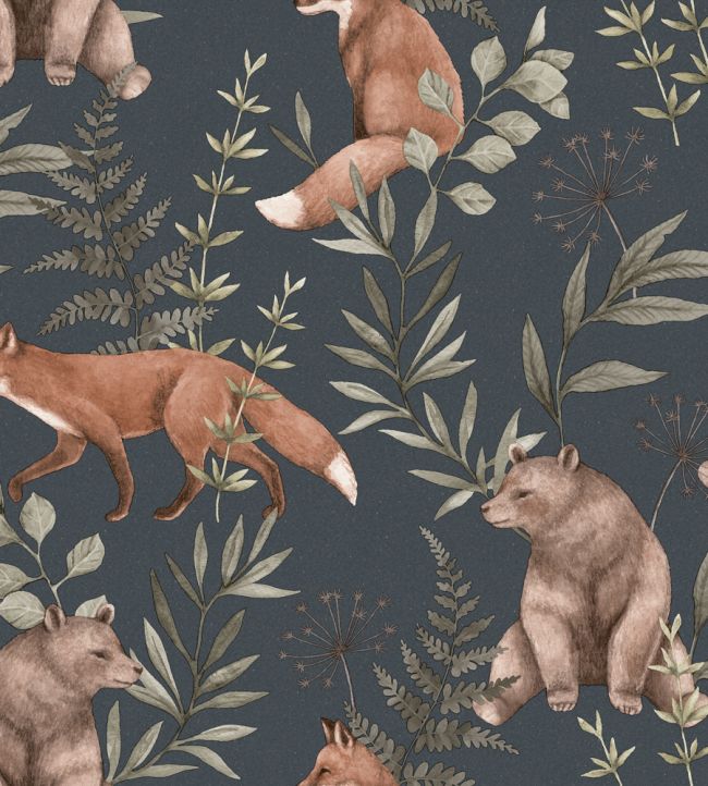 Wild Forest Wallpaper by Borastapeter Navy