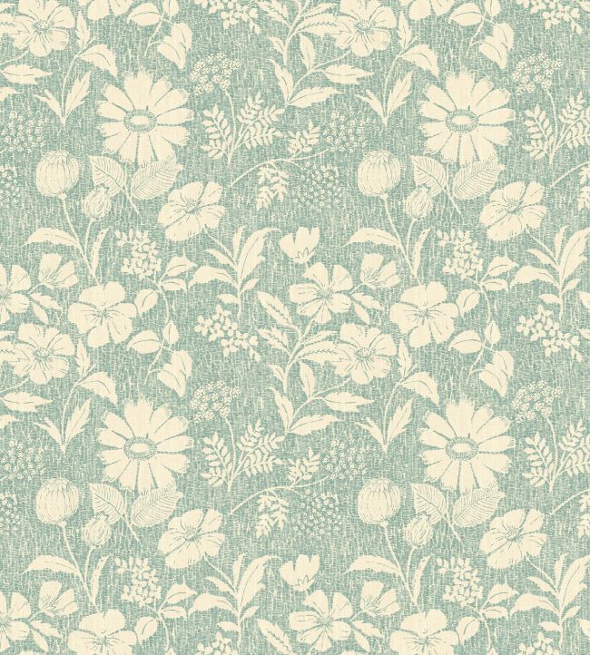Wild Meadow Fabric by George & Minnie Aqua