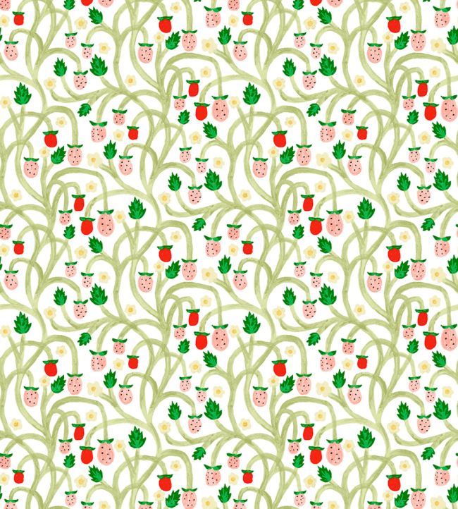 Wild Strawberries Wallpaper by DADO 01 With Cream