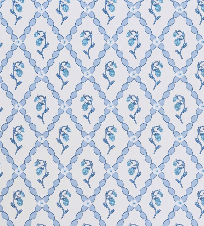 Wild Strawberry Trellis Wallpaper by Barneby Gates China Blue